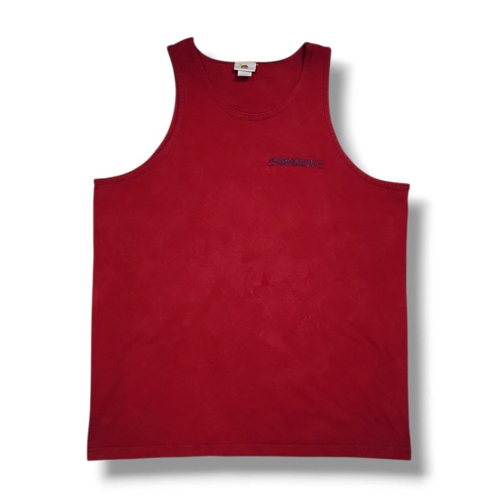 Vintage Margaritaville Cayman Islands B.W.I.‎ FINS UP! Red Y2K Tank Top Size XL